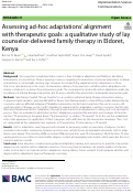 Cover page: Assessing ad-hoc adaptations alignment with therapeutic goals: a qualitative study of lay counselor-delivered family therapy in Eldoret, Kenya.