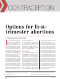 Cover page: Options for frst-trimester abortions - Clinicians need to stay up-to-date with medication and access issues