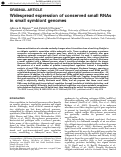 Cover page: Widespread expression of conserved small RNAs in small symbiont genomes.