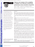 Cover page: Patterns and controls of the variability of radiation use efficiency and primary productivity across terrestrial ecosystems