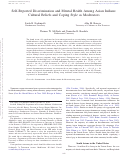 Cover page: Self-Reported Discrimination and Mental Health Among Asian Indians: Cultural Beliefs and Coping Style as Moderators