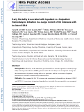 Cover page: Early Mortality Associated with Inpatient versus Outpatient Hemodialysis Initiation in a Large Cohort of US Veterans with Incident End-Stage Renal Disease