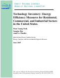 Cover page: Technology inventory: energy efficiency measures for residential, commercial, and industrial sectors in the United States: