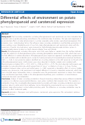 Cover page: Differential effects of environment on potato phenylpropanoid and carotenoid expression