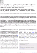 Cover page: Neutralizing Polyclonal IgG Present during Acute Infection Prevents Rapid Disease Onset in Simian-Human Immunodeficiency Virus SHIV<sub>SF162P3</sub>-Infected Infant Rhesus Macaques