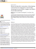 Cover page: Abnormal dendritic maturation of developing cortical neurons exposed to corticotropin releasing hormone (CRH): Insights into effects of prenatal adversity?