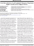 Cover page: Crisis Intervention in a Local Community Emergency Department Inspires Growth of Peer Support Services