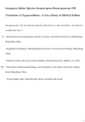 Cover page: Inorganic Sulfur Species Formed upon Heterogeneous OH Oxidation of Organosulfates: A Case Study of Methyl Sulfate