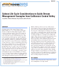 Cover page: Salmon Lifecycle Considerations to Guide Stream Management: Examples from California’s Central Valley