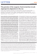 Cover page: The genome of the seagrass Zostera marina reveals angiosperm adaptation to the sea