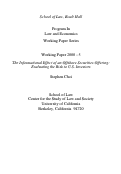 Cover page: The Informational Effect of an Offshore Securities Offering: Evaluating the Risk to U.S. Investors