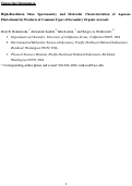 Cover page: High-Resolution Mass Spectrometry and Molecular Characterization of Aqueous Photochemistry Products of Common Types of Secondary Organic Aerosols