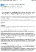 Cover page: Observations of drinking water access in school food service areas before implementation of federal and state school water policy, California, 2011.