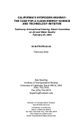 Cover page: California 's Hydrogen Highway: The Case for a Clean Energy Science and Technology Initiative