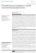 Cover page: Armodafinil-induced wakefulness in animals with ventrolateral preoptic lesions.