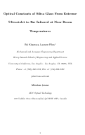 Cover page: Optical constants of silica glass from extreme ultraviolet to far infrared at near room temperature