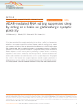 Cover page: ADAR-mediated RNA editing suppresses sleep by acting as a brake on glutamatergic synaptic plasticity