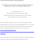 Cover page: Context Synthesis Accelerates Vocabulary Learning Through Reading: The Implication of Distributional Semantic Theory on Second Language Vocabulary Research