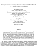 Cover page: Exogenous Productivity Shocks and Capital Investment in Common-pool Resources