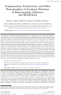 Cover page: Compensation, Productivity, and other Demographics of Academic Divisions of Endocrinology, Diabetes, and Metabolism