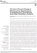 Cover page: The Use of Percent Change in RR Interval for Data Exclusion in Analyzing 24-h Time Domain Heart Rate Variability in Rodents