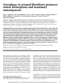 Cover page: Autophagy in stromal fibroblasts promotes tumor desmoplasia and mammary tumorigenesis