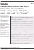 Cover page: Analysis of differential expression profile of miRNA in peripheral blood of patients with lung cancer