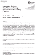 Cover page: Impossible Choices: How Workers Manage Unpredictable Scheduling Practices