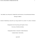 Cover page of Tiny Minds, Twice Measured: A Replication and Extension of Causal Relational Problem Solving in Toddlers