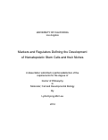 Cover page: Markers and Regulators Defining the Development of Hematopoietic Stem Cells and their Niches