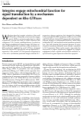 Cover page: Integrins engage mitochondrial function for signal transduction by a mechanism dependent on Rho GTPases