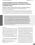 Cover page: Lysophospholipid acylation modulates plasma membrane lipid organization and insulin sensitivity in skeletal muscle