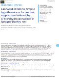 Cover page: Cannabidiol does not reverse THC hypothermia