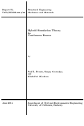 Cover page: Hybrid simulation theory for continuous beams