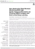 Cover page: Non-destructive Plant Biomass Monitoring With High Spatio-Temporal Resolution via Proximal RGB-D Imagery and End-to-End Deep Learning.