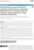 Cover page: Using mHealth to improve adherence and reduce blood pressure in individuals with hypertension and bipolar disorder (iTAB-CV): study protocol for a 2-stage randomized clinical trial