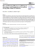 Cover page: Race and Ethnicity Differences in Walking and Associations with Neighborhood Perceptions among Older Adults in California