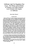 Cover page: California Land Use Regulation Post <em>Lucas</em>: The History and Evolution of Nuisance and Public Property Laws Protend Little Impact in California