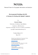 Cover page: Environmental modeling with GIS: A strategy for dealing with spatial continuity (93-3)