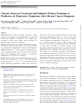 Cover page: Chronic Stress in Vocational and Intimate Partner Domains as Predictors of Depressive Symptoms After Breast Cancer Diagnosis