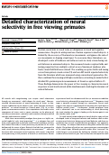 Cover page: Detailed characterization of neural selectivity in free viewing primates.