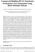 Cover page of Commercial Building HVAC Functional Performance Test Automation Using Brick Metadata Schema