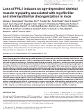 Cover page: Loss of FHL1 induces an age-dependent skeletal muscle myopathy associated with myofibrillar and intermyofibrillar disorganization in mice