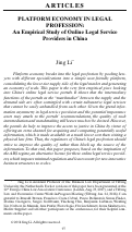 Cover page: Platform Economy in Legal Profession: An Empirical Study of Online Legal Service Providers in China
