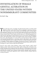 Cover page: Investigation of Female Genital Alteration in the United States Within Nonimmigrant Communities.