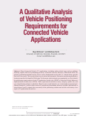 Cover page: A Qualitative Analysis of Vehicle Positioning Requirements for Connected Vehicle Applications