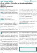 Cover page: Efficacy and Safety of Ensovibep for Adults Hospitalized With COVID-19