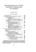 Cover page: Reconsidering the Use of Direct Democracy in Making Land Use Decisions