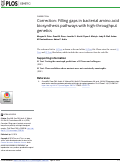 Cover page: Correction: Filling gaps in bacterial amino acid biosynthesis pathways with high-throughput genetics