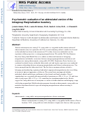 Cover page: Psychometric evaluation of an abbreviated version of the intragroup marginalization inventory